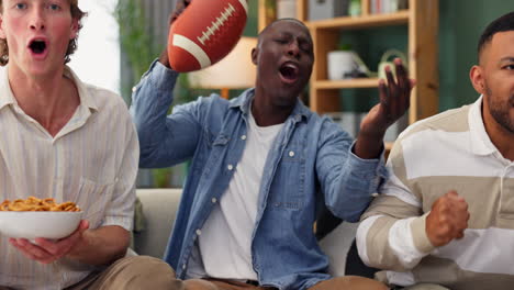 friends watching football game