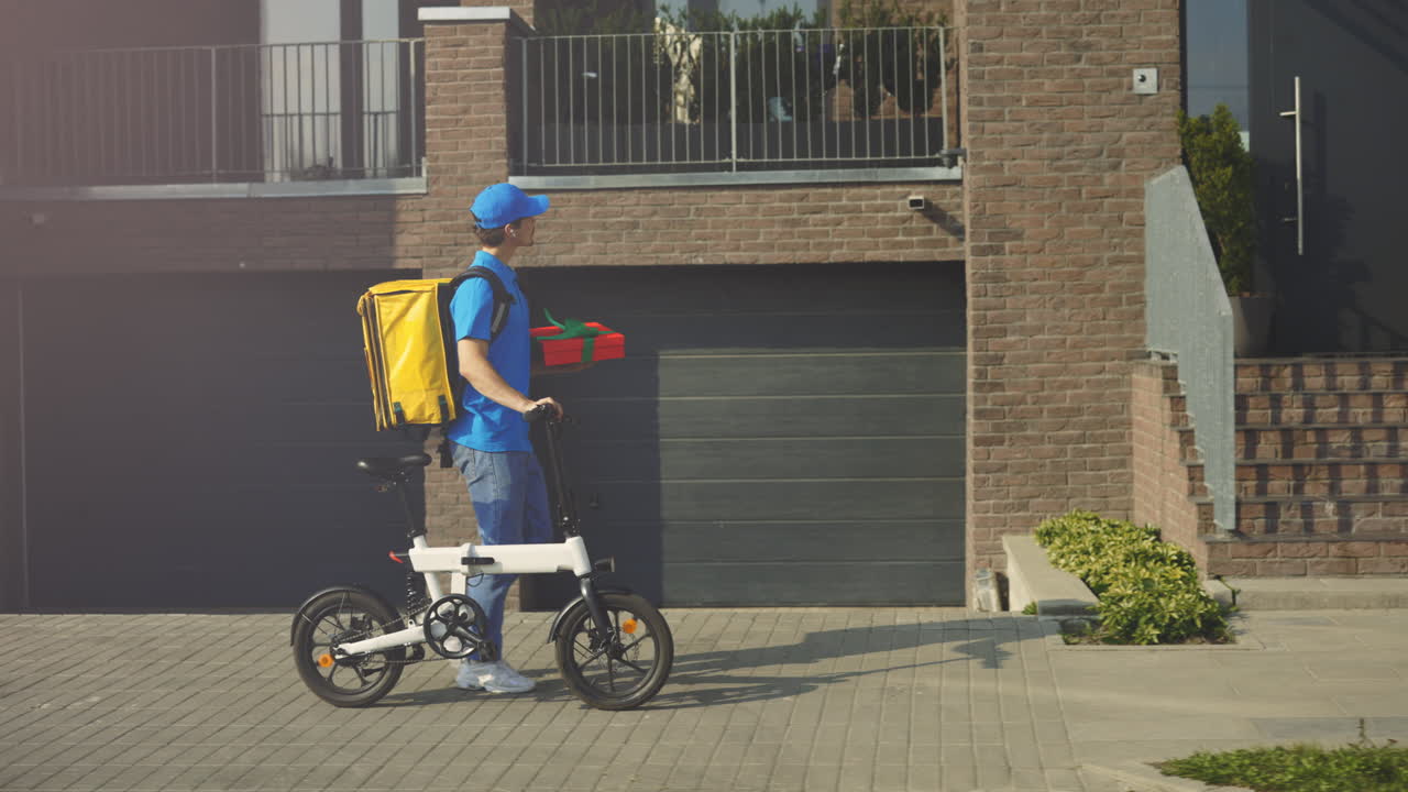 Delivery Person with Electric Bike