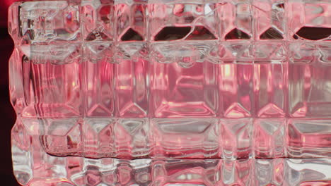 pink glass container close up