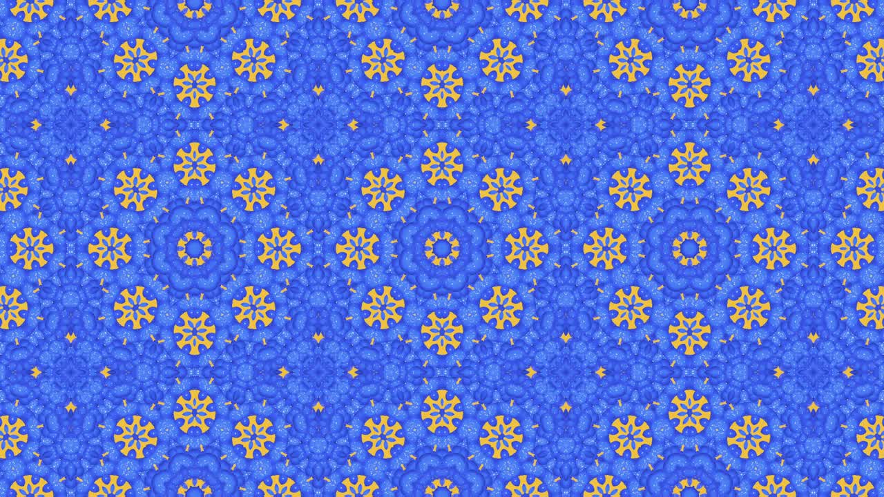 el fondo decorativo abstractamente adornado en bucle 3d. hipnótico caleidoscopio de colores acuáticos de moda.