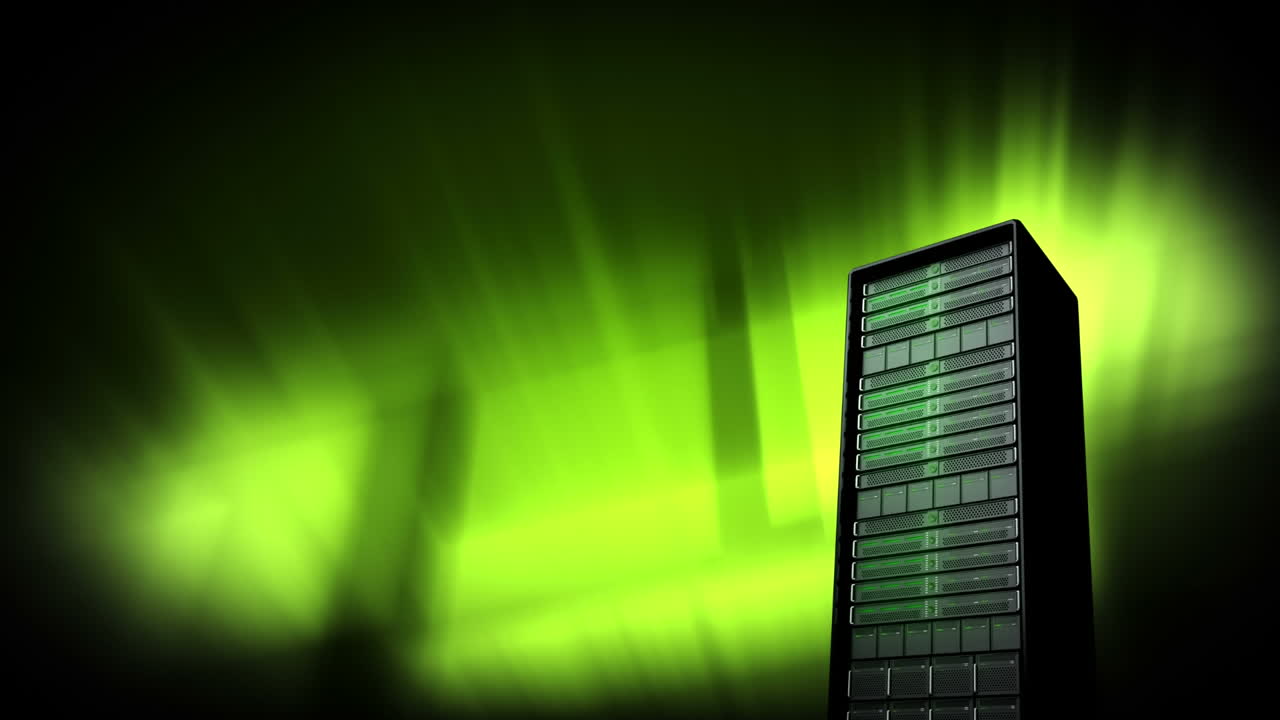 servidor y luces verdes