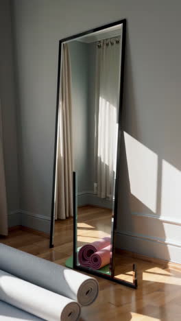 yoga mats in a home gym