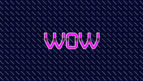 Animation of wow text over multiple zigzags