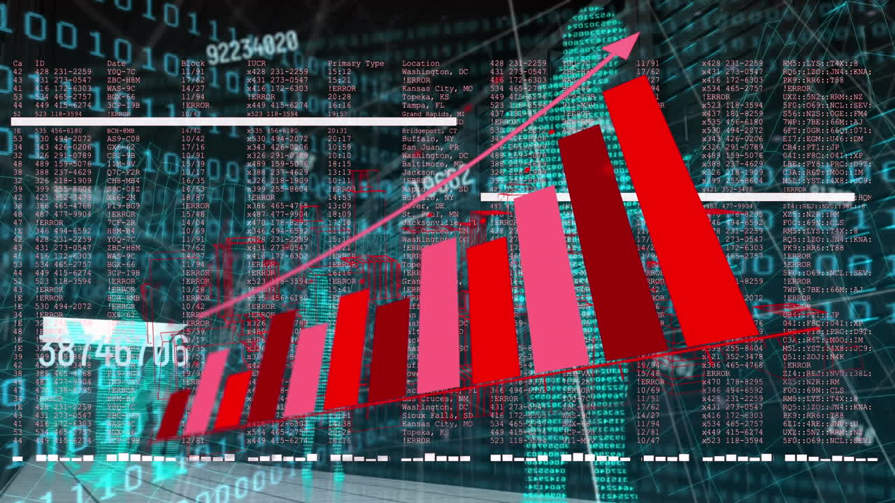 Animation of changing numbers over statistical data processing against businesspeople icons
