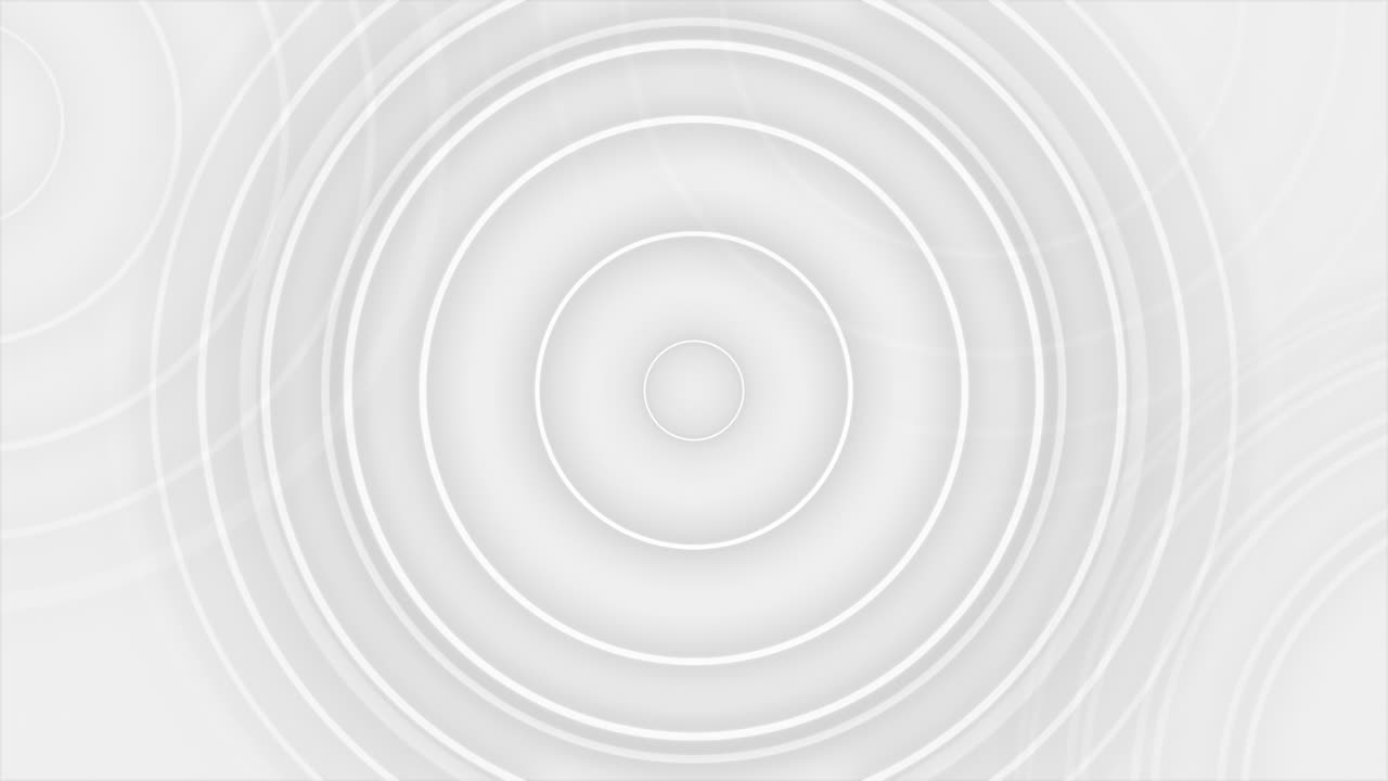 White circular waves radiating outward create minimal elegant pattern footage enhances modern design