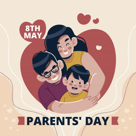 happy parents' day illustration