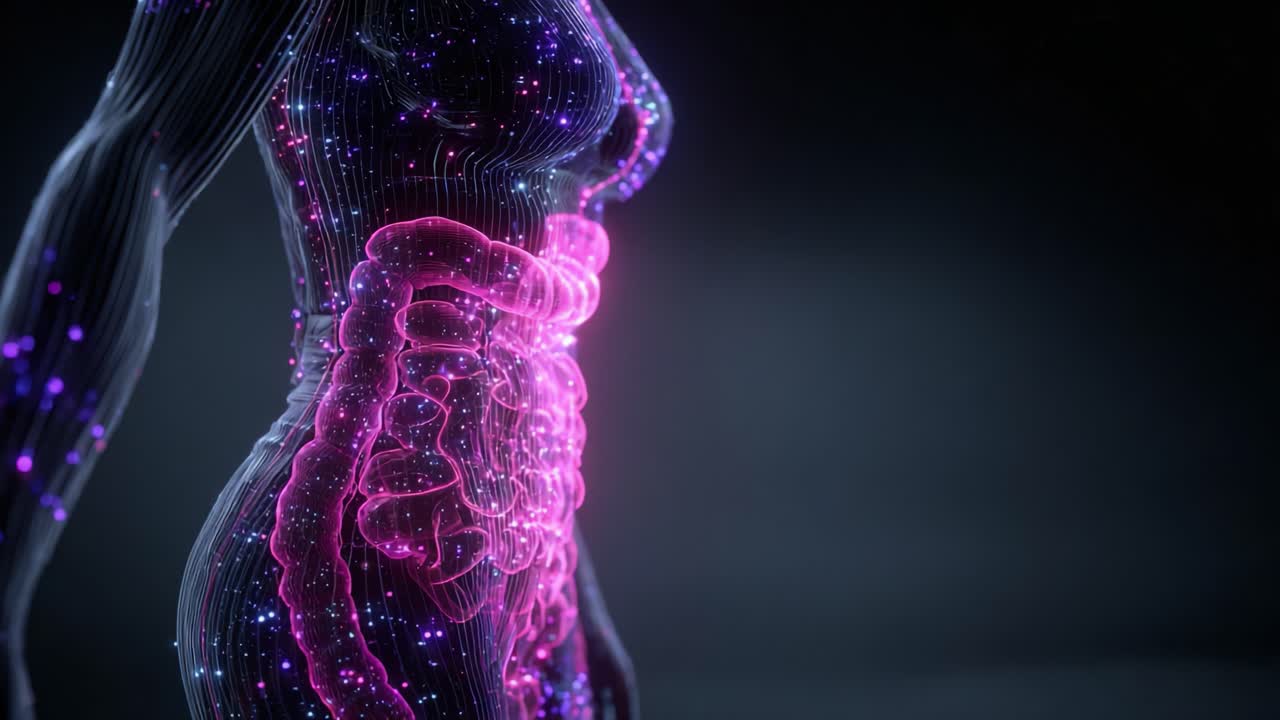 Una Impresionante Representación Visual del Sistema Digestivo Humano: Explorando las Complejas Interacciones de Intestinos, Órganos y Funciones Corporales en un Fascinante Formato Digital