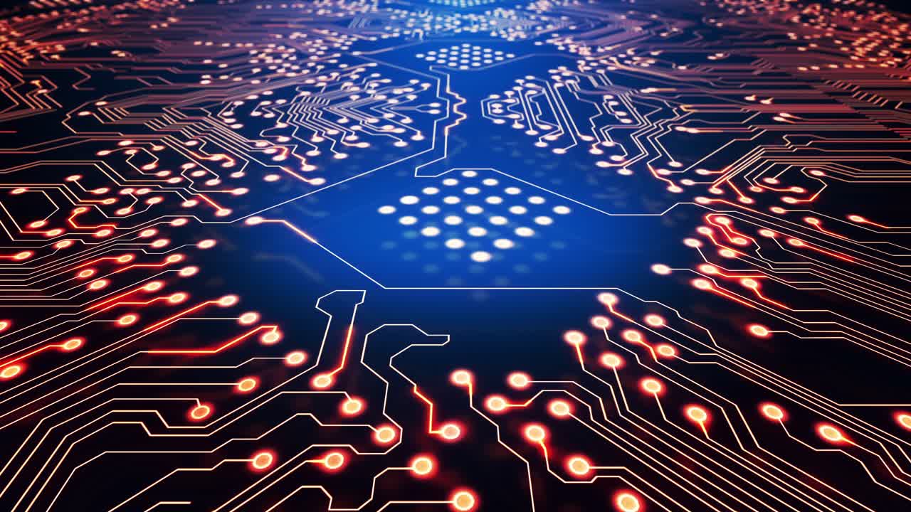 animación de la red de conexiones sobre fondo azul