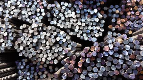 stacked steel rods