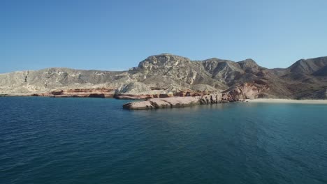 aerial shot of a stunning natural formations in punta colorada, sea of cortez