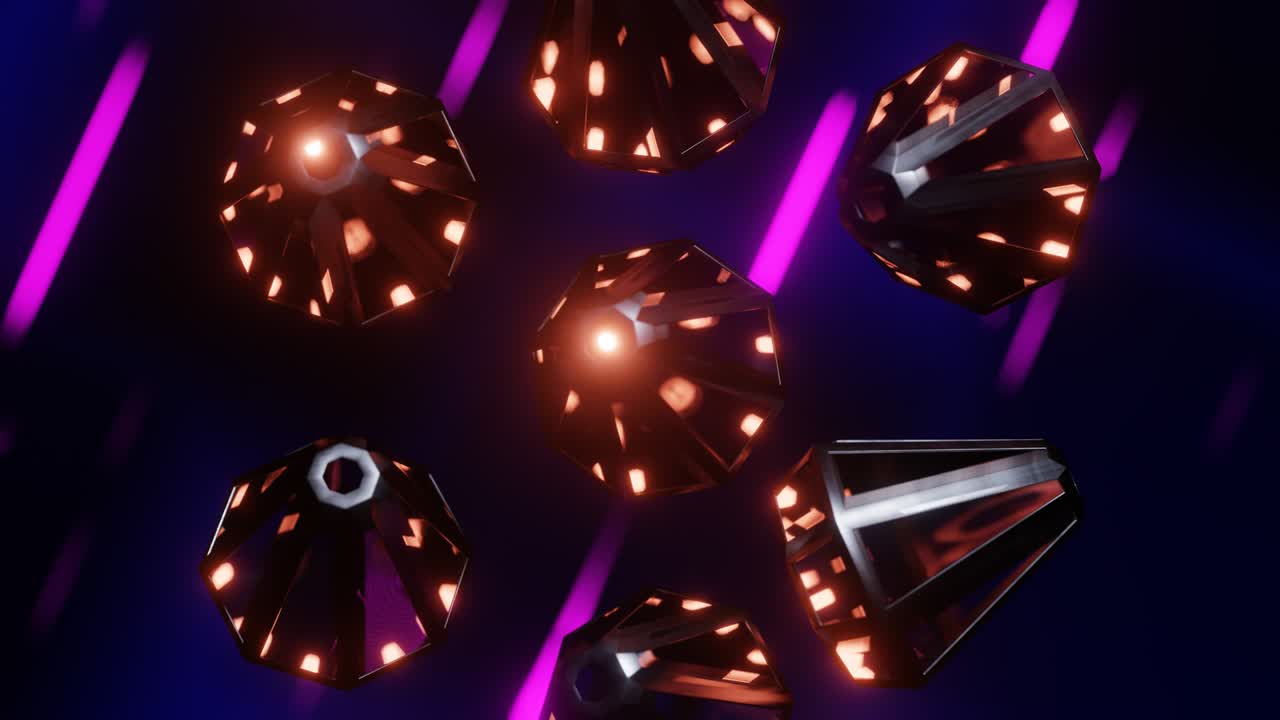 fondo abstracto. formas metálicas giratorias en rayas en movimiento fondo. bucle sin costuras, renderizado en 3d