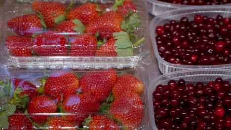 fresh strawberries and cranberries