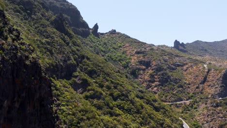 grand teno massif mountain range on tenerife island, aerial