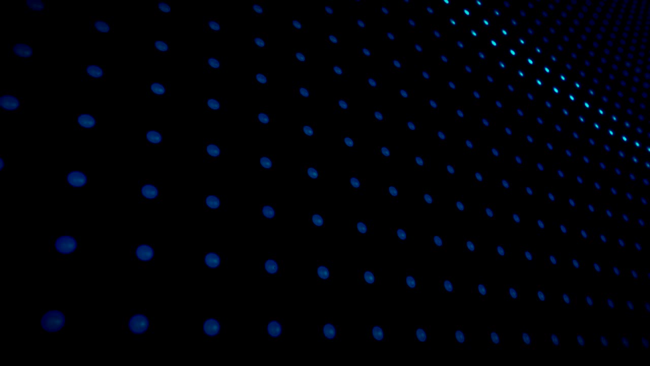 애니메이션과 함께 추상적인 배경 이동 디지털 led 빛 점은 이벤트, 콘서트 또는 프레젠테이션에서 표시되는 제목을 위해 빛납니다.