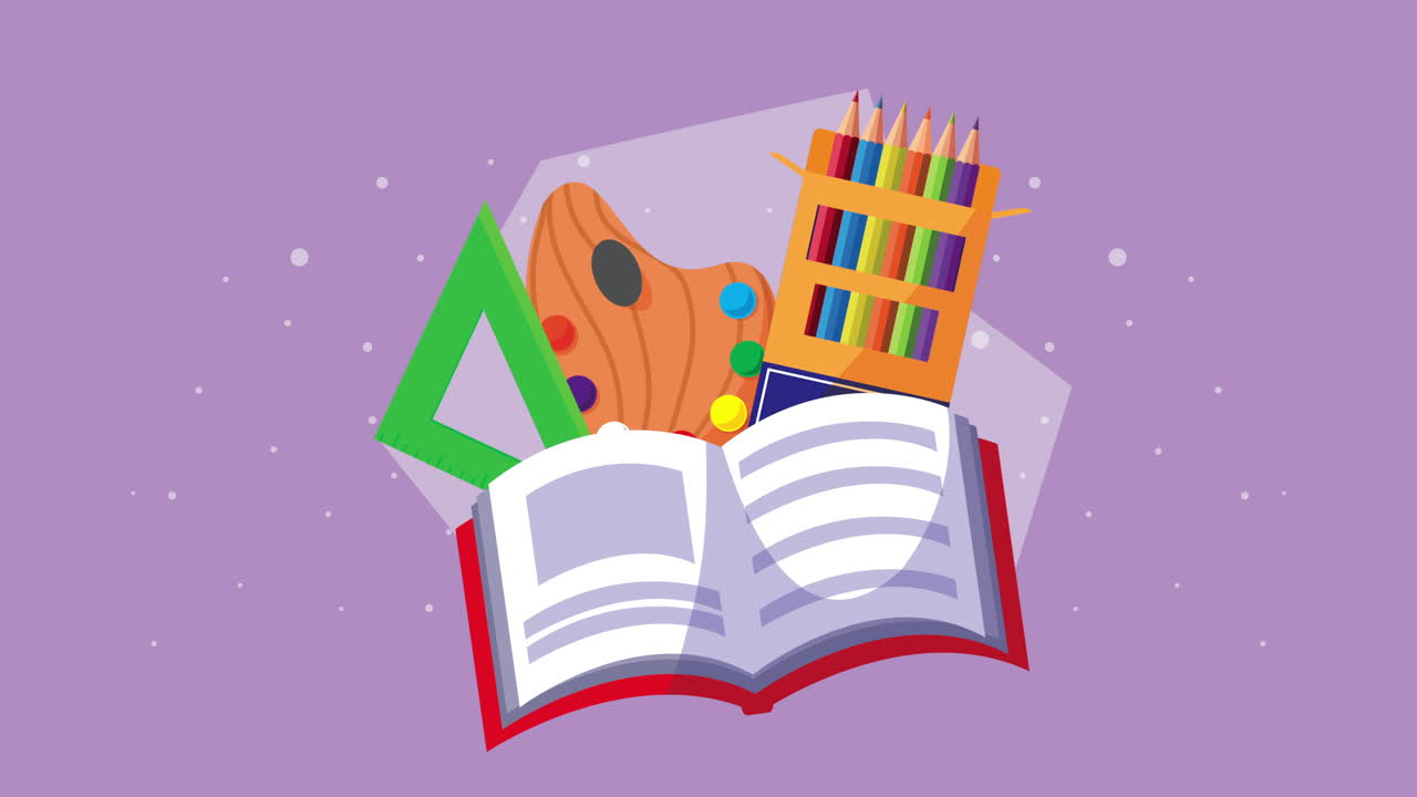 hora de volver a la escuela con libros y suministros