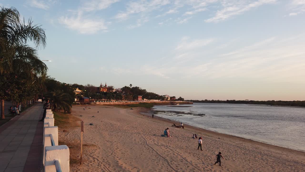 Coastline, sand shore at esquina corrientes corriente river and delta beachside argentine Ibera estuaries