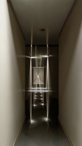 Perspective Corridor with Light Beams