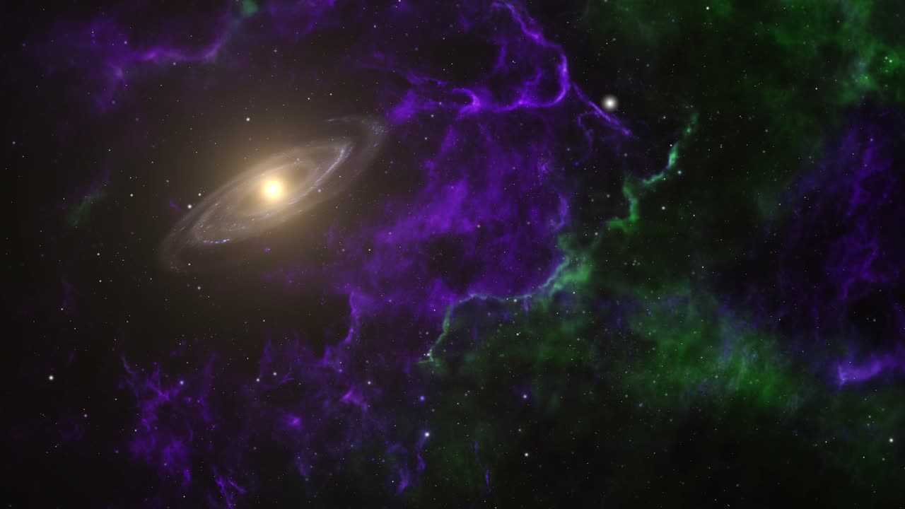 galaxia en movimiento y nebulosa en el espacio fondo 4k