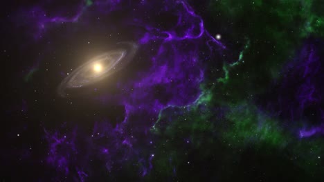 moving galaxy and nebula in space 4k background