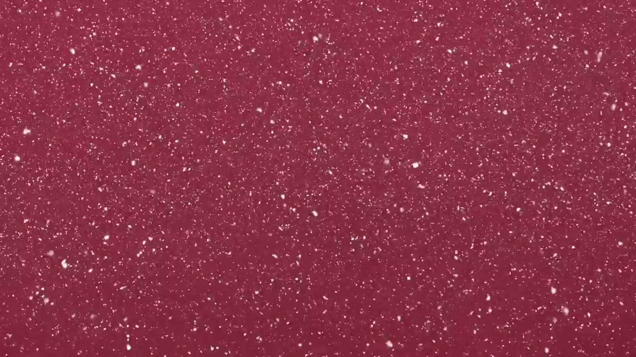 Animation of snow falling over red background
