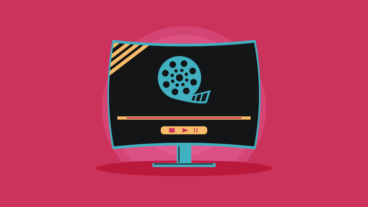 Computer Screen Showing Movie Playback