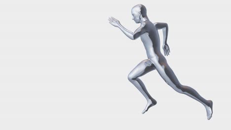 metal man is running. seamless loop
