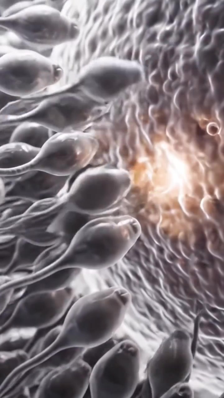 A Microscopic Journey: The Fusion of Sperm and Egg During the Process of Fertilization Captured in Stunning Detail and Vibrant Imagery