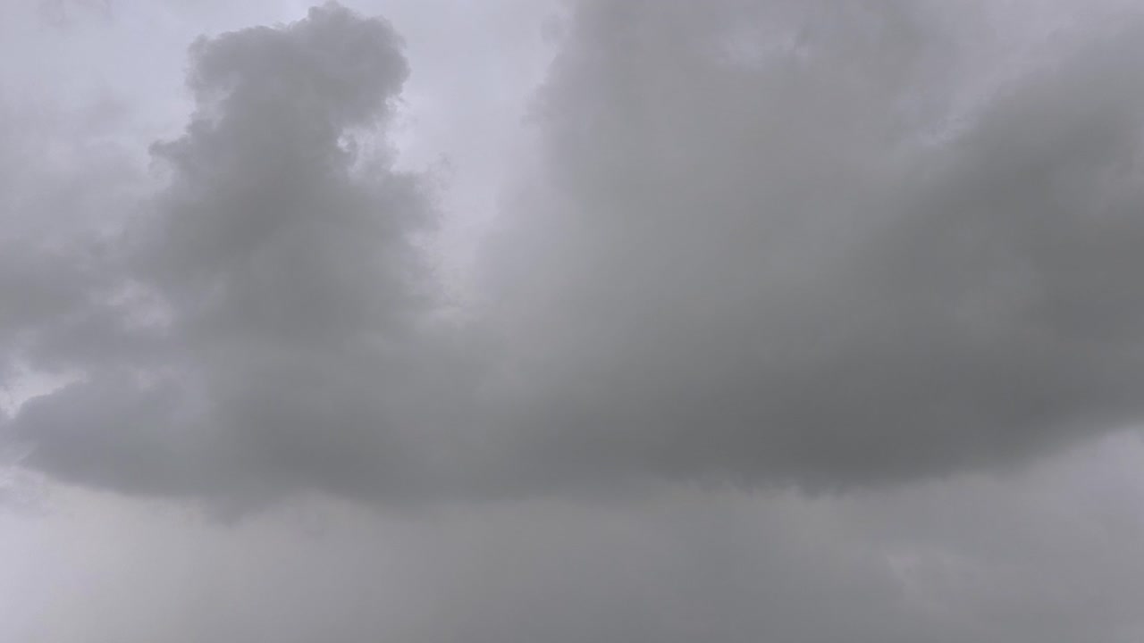 Timelapse real-time footage of thick, dark storm clouds forming in sky before heavy rain. Ideal for weather updates, climate visuals or dramatic nature scenes