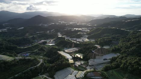 general landscape view of the brinchang district within the cameron highlands area of malaysia