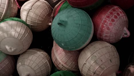 Details-of-colourful-plastic-fishing-buoys