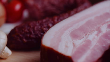 cerca de tocino y salchichas