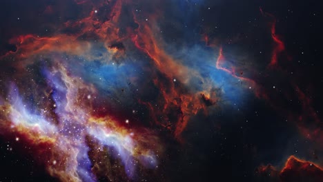 vuelo a través de nebulosas del espacio profundo y estrellas en el espacio profundo, universo 4k