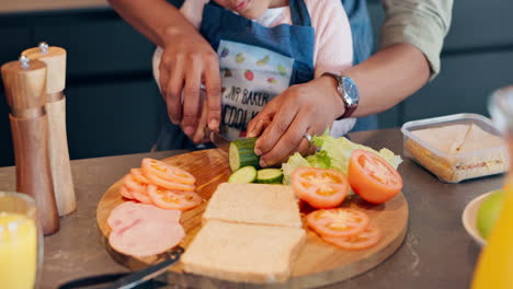 preparing a healthy lunch together