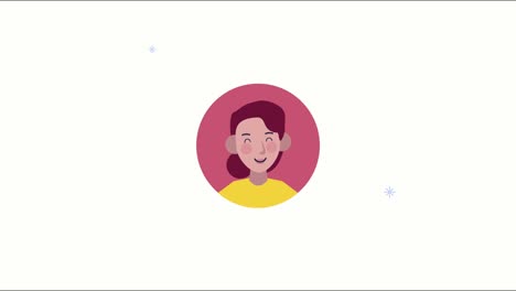 animazione del personaggio dell'utente di contatto donna