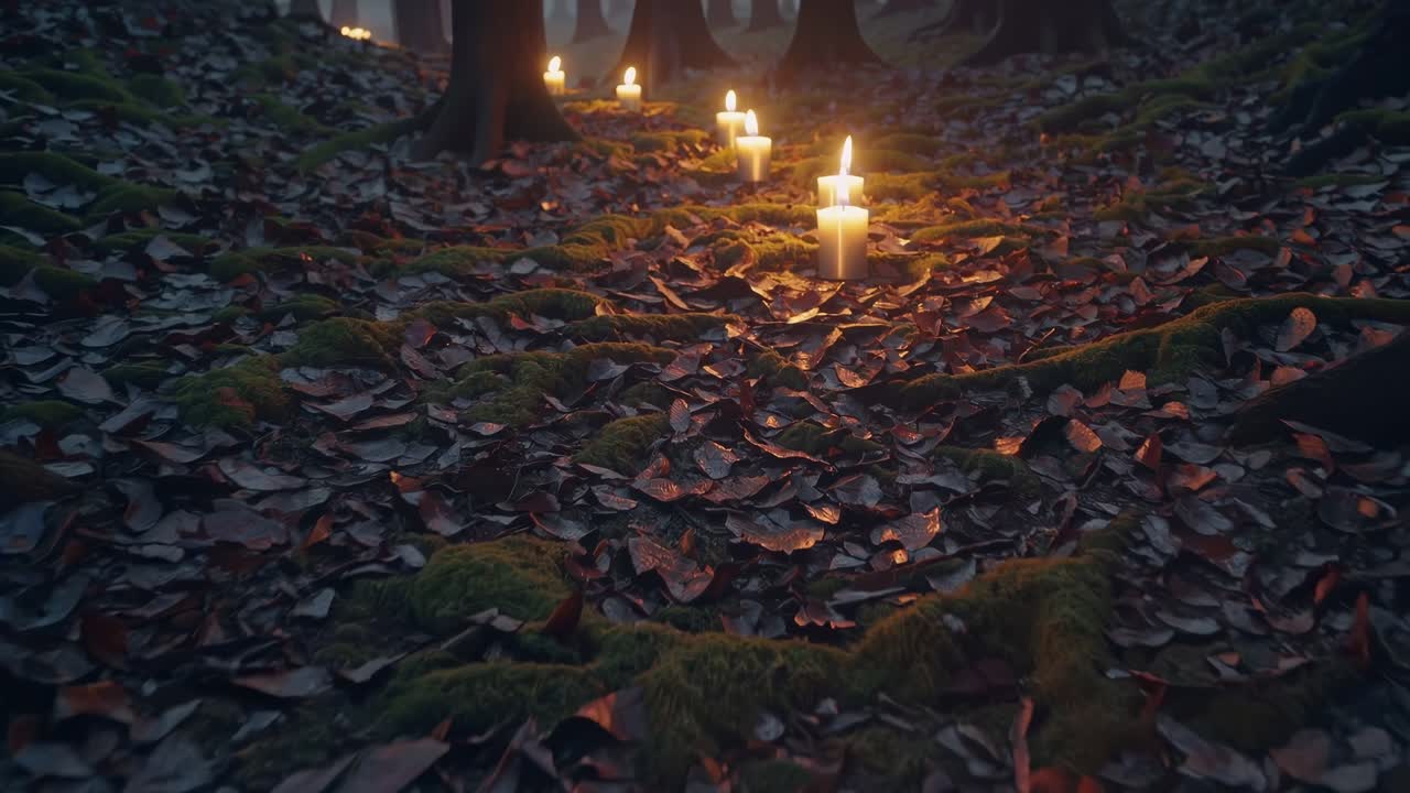 Lys i en tåkete skog
