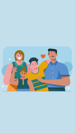 an animation of a organic flat international day of families illustration