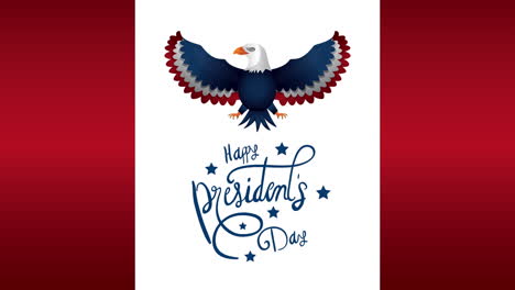 presidents day lettering with eagle