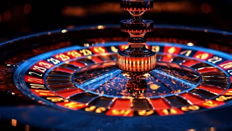 spinning roulette wheel in a casino