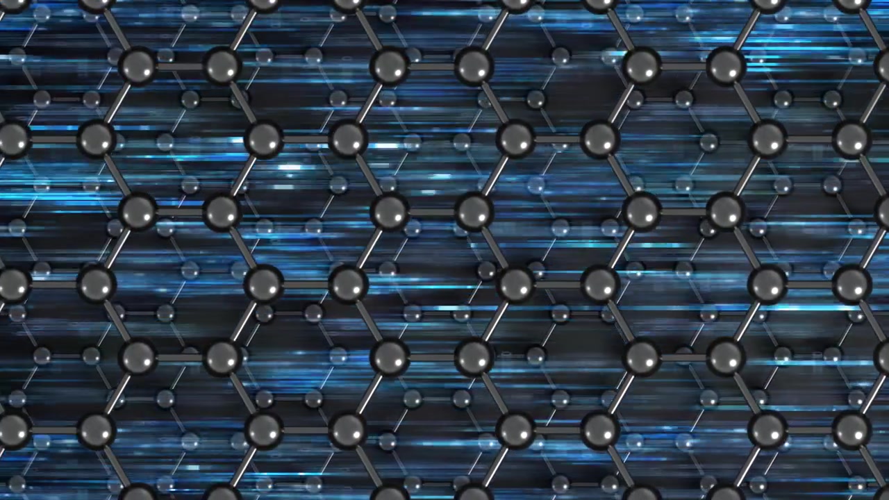 Graphene Data Transfer loop Metal. This macro 3D animation represents how data can be transferred with the use of graphene
