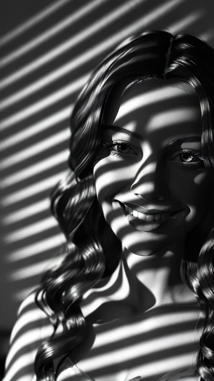 Monochromatic Portrait of a Woman in Shadow