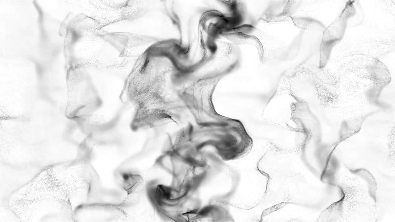 Due nuvole di fumo nero che si scontrano al centro