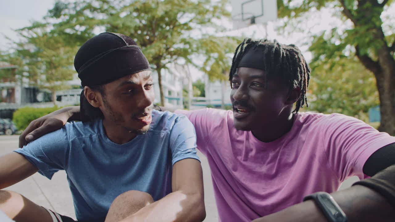 Portrait of African American Men in Sportswear Outdoors