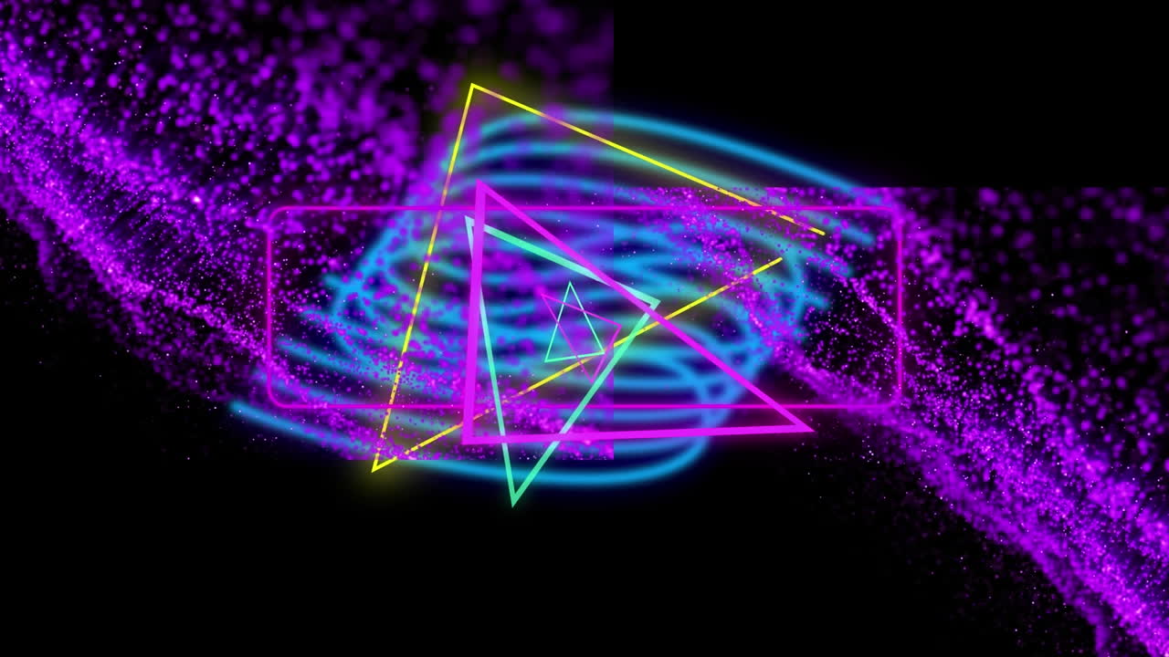 animación de un patrón de neón verde y azul brillante en un bucle sin costuras.