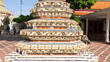 intricate pagoda with vibrant surroundings