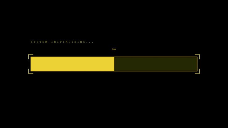 Digital Progress Bar Loading on Black Background