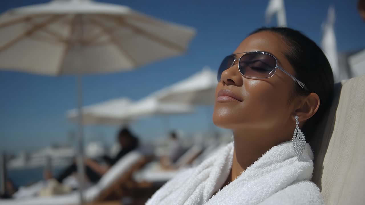 A Relaxing Moment Under the Sun: A Blissful Experience of Leisure with a State of Tranquility, Elegance, and Luxury by the Poolside