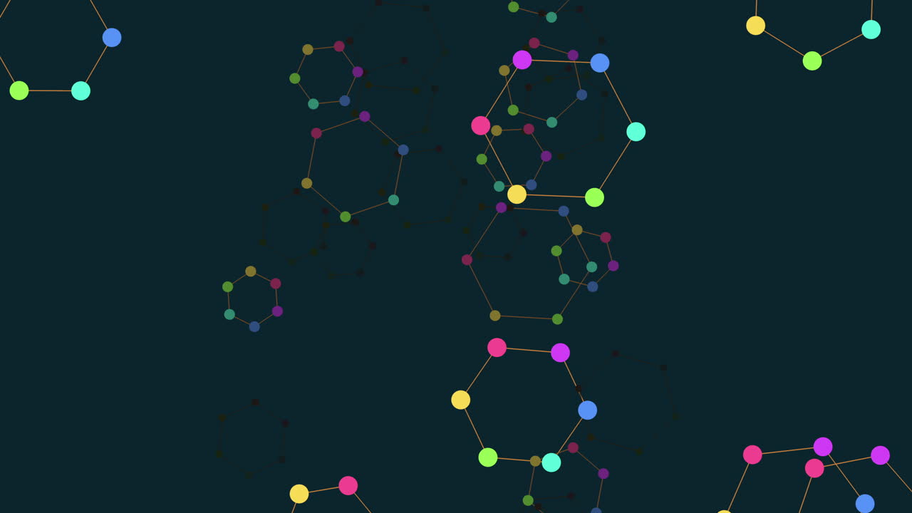 무지개 점과 선이 있는 플라이 육각형 요소