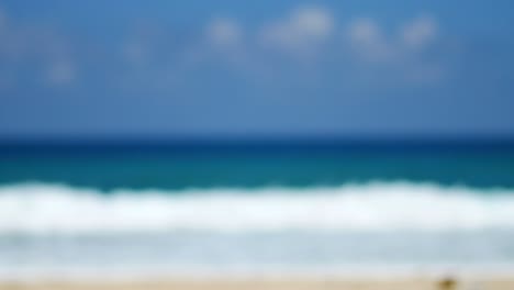 el fondo borroso de la playa