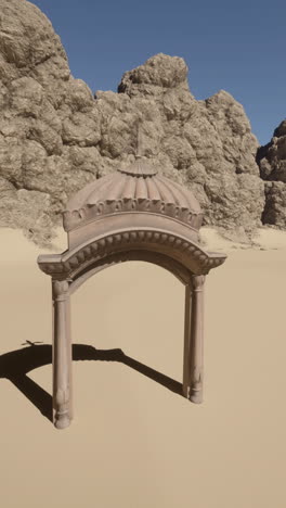 stone archway in a desert