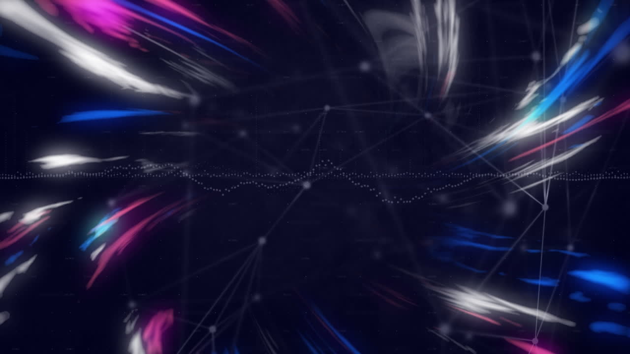 Animation of network of connections and light trails